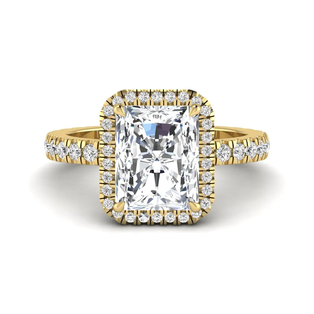 OctaPearl 3.5 ct Radiant Halo Lab Grown Diamond Engagement Ring