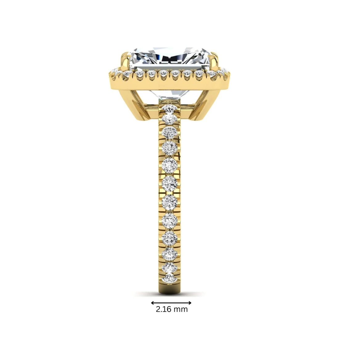 OctaPearl 3.5 ct Radiant Halo Lab Grown Diamond Engagement Ring