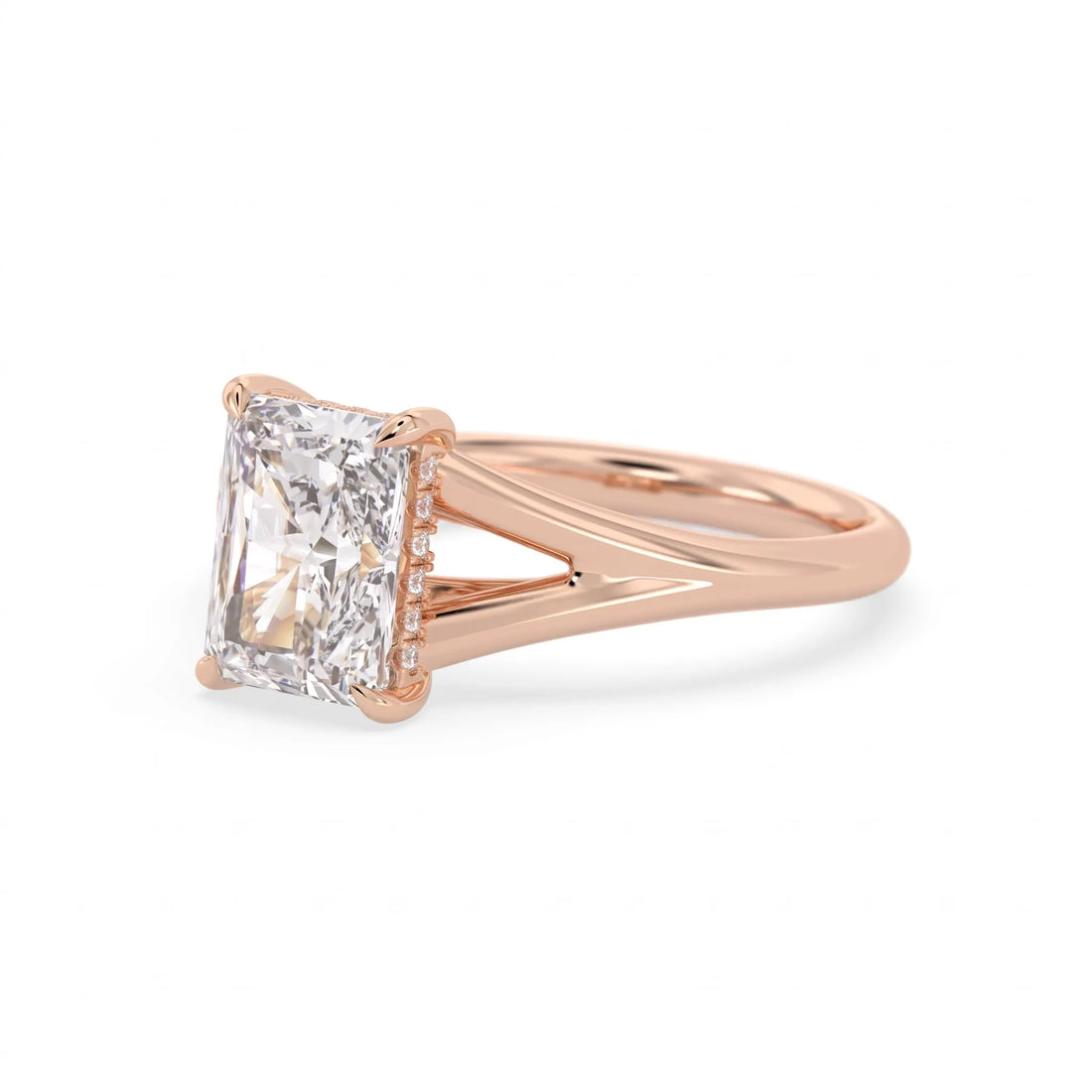 OctaPearl 1.5 ct Radiant Cut Hidden Halo Lab Grown Diamond Engagement Ring