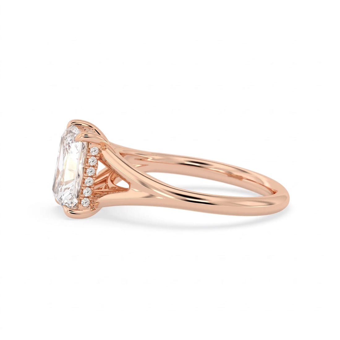 OctaPearl 1.5 ct Radiant Cut Hidden Halo Lab Grown Diamond Engagement Ring