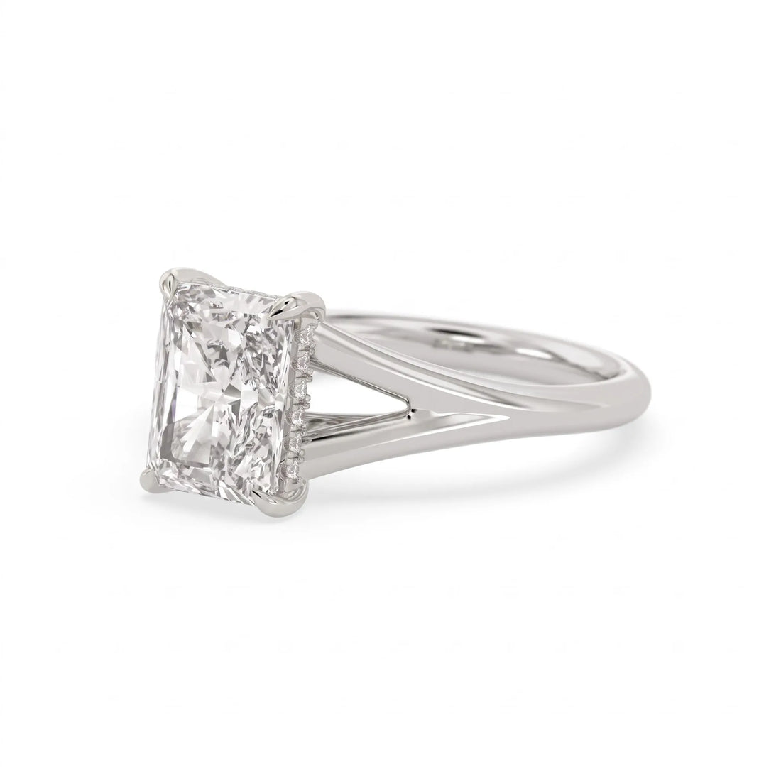 OctaPearl 1.5 ct Radiant Cut Hidden Halo Lab Grown Diamond Engagement Ring