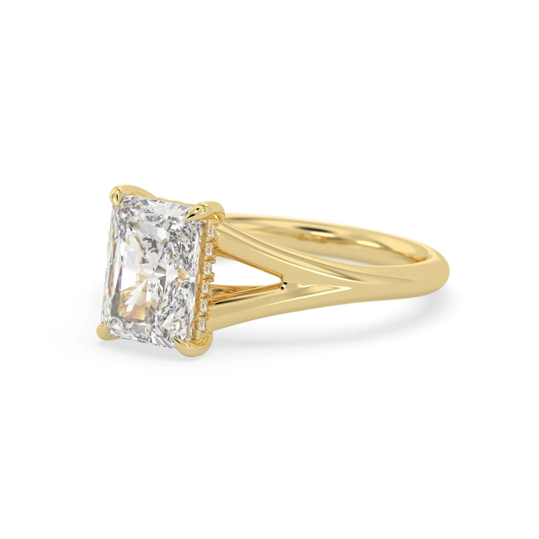 OctaPearl 1.5 ct Radiant Cut Hidden Halo Lab Grown Diamond Engagement Ring