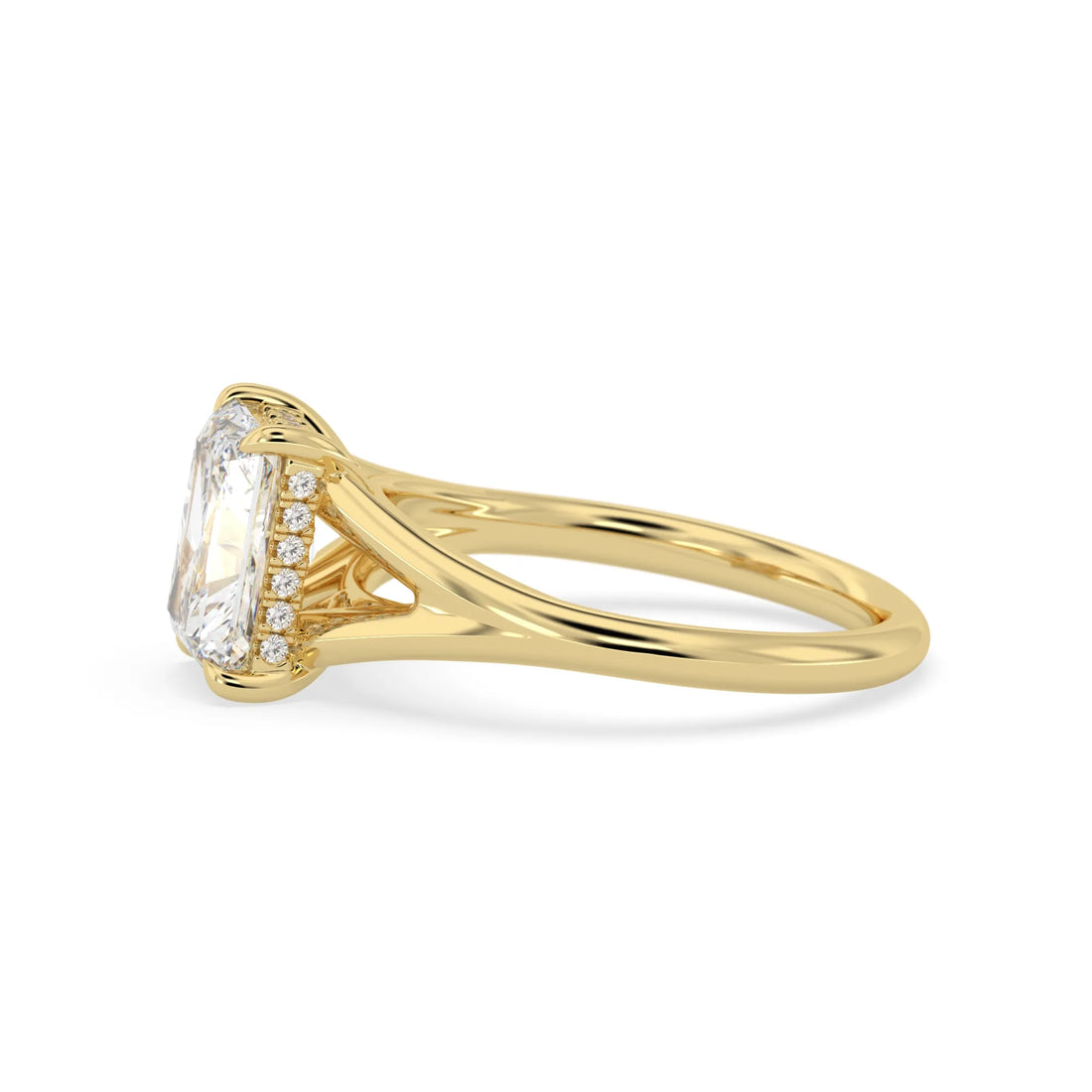 OctaPearl 1.5 ct Radiant Cut Hidden Halo Lab Grown Diamond Engagement Ring