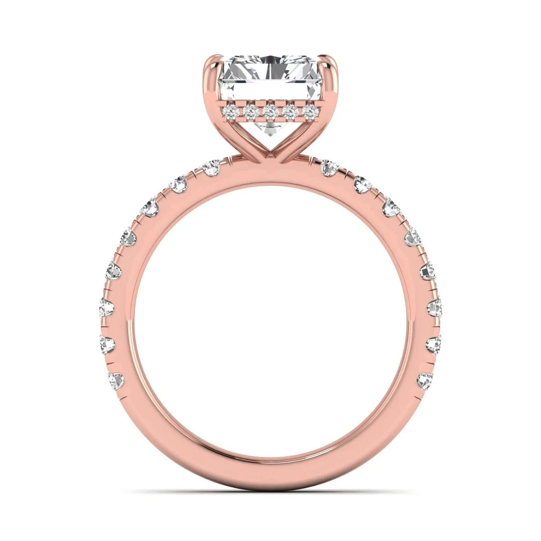 OctaPearl 3.5 ct Radiant Hidden Halo Lab Grown Diamond Engagement Ring
