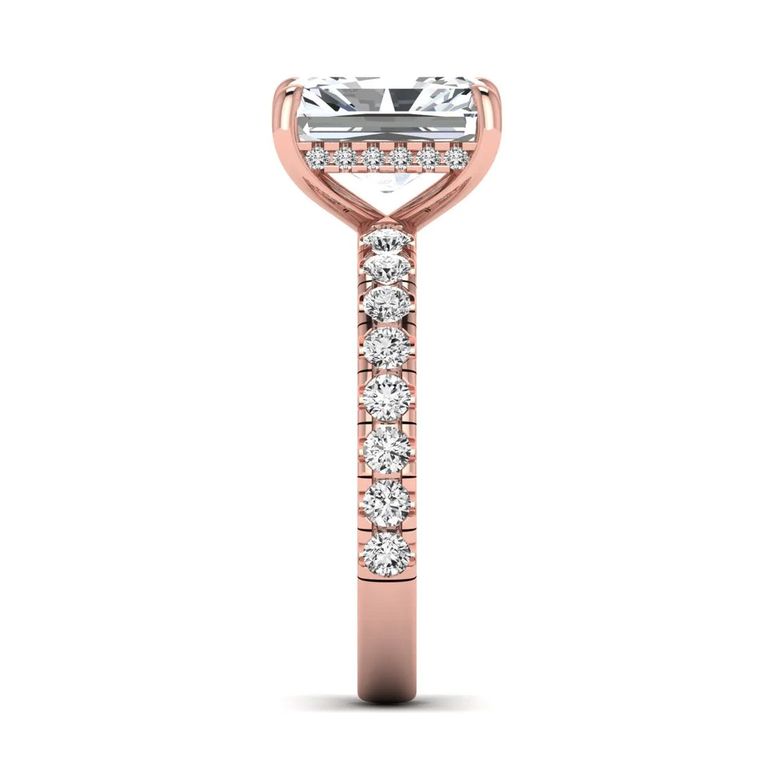 OctaPearl 3.5 ct Radiant Hidden Halo Lab Grown Diamond Engagement Ring