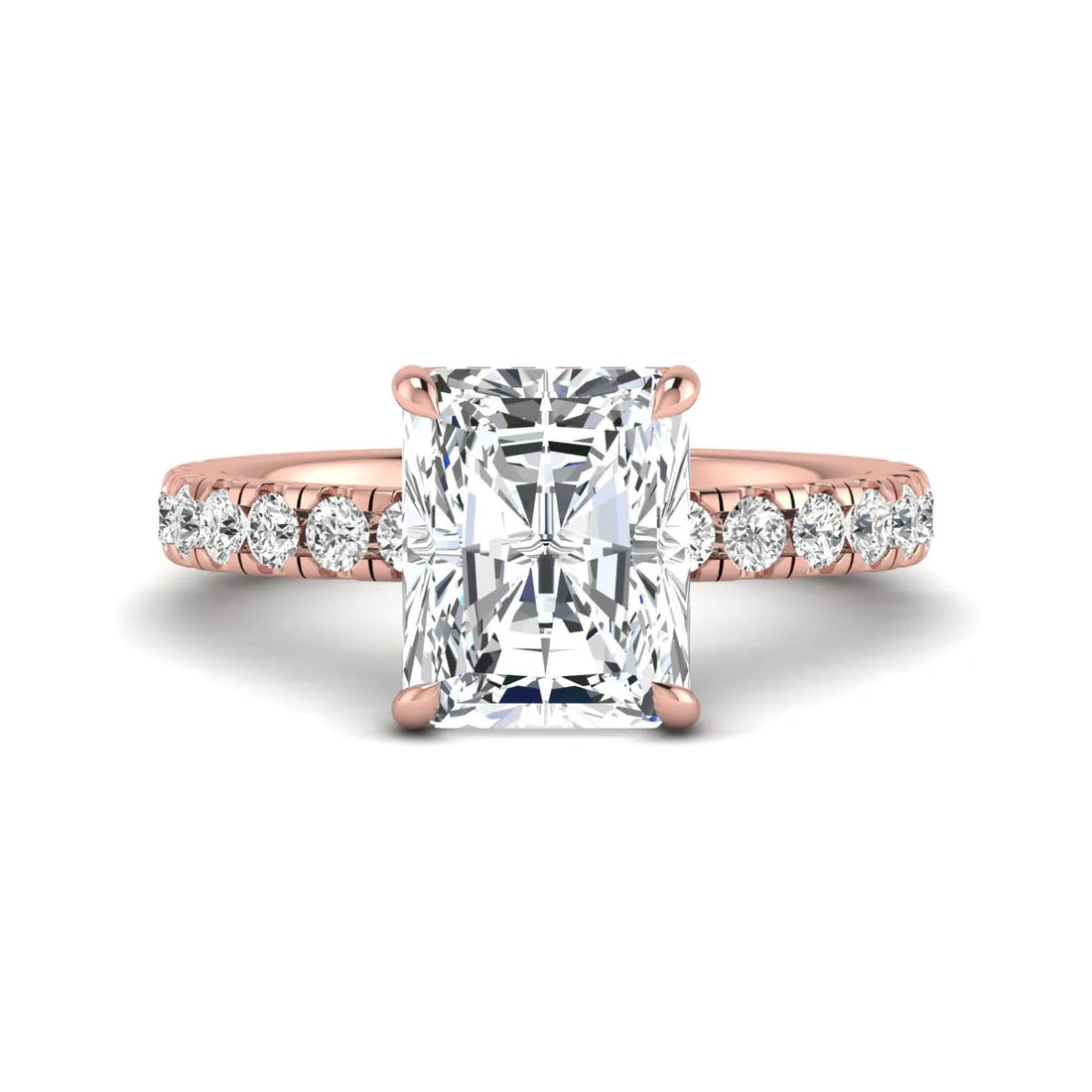 OctaPearl 3.5 ct Radiant Hidden Halo Lab Grown Diamond Engagement Ring