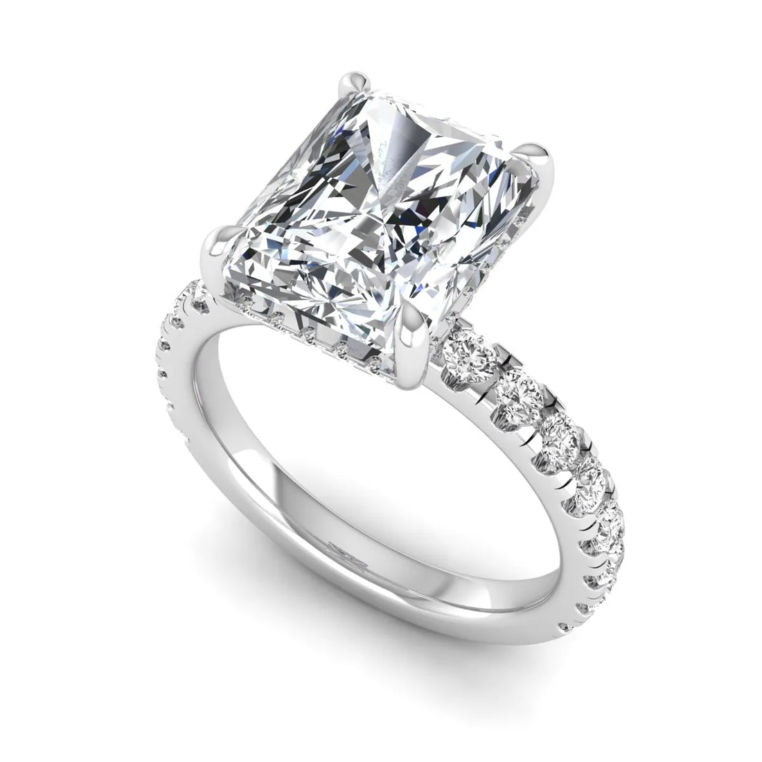 OctaPearl 3.5 ct Radiant Hidden Halo Lab Grown Diamond Engagement Ring