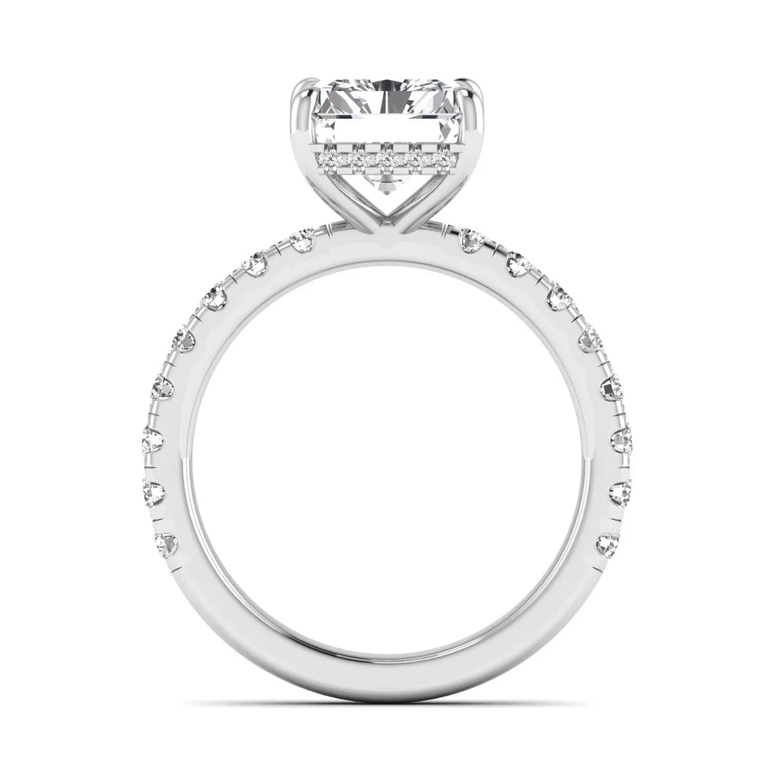 OctaPearl 3.5 ct Radiant Hidden Halo Lab Grown Diamond Engagement Ring