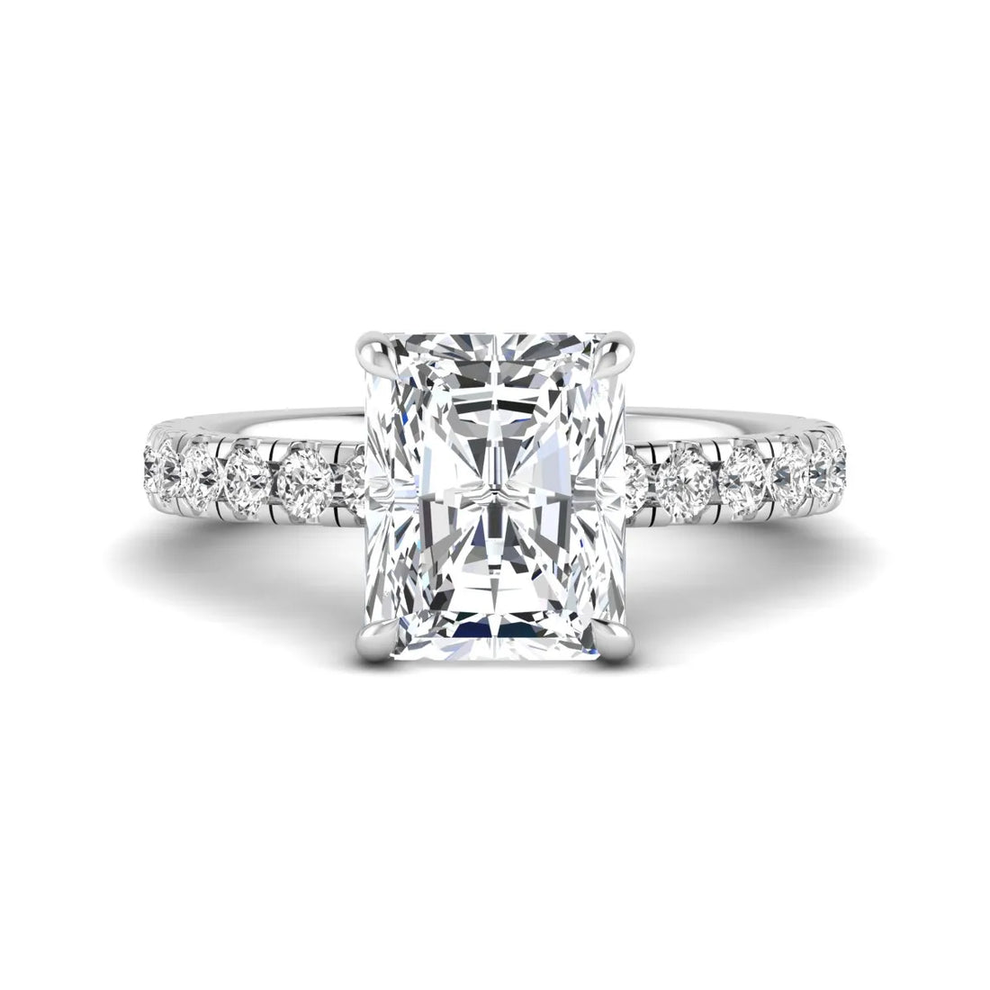 OctaPearl 3.5 ct Radiant Hidden Halo Lab Grown Diamond Engagement Ring