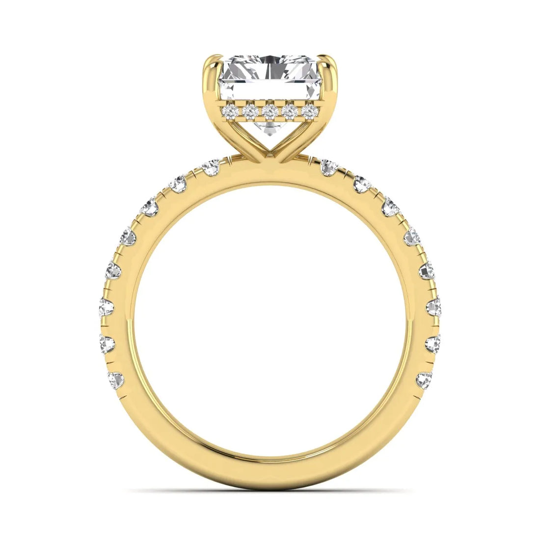 OctaPearl 3.5 ct Radiant Hidden Halo Lab Grown Diamond Engagement Ring
