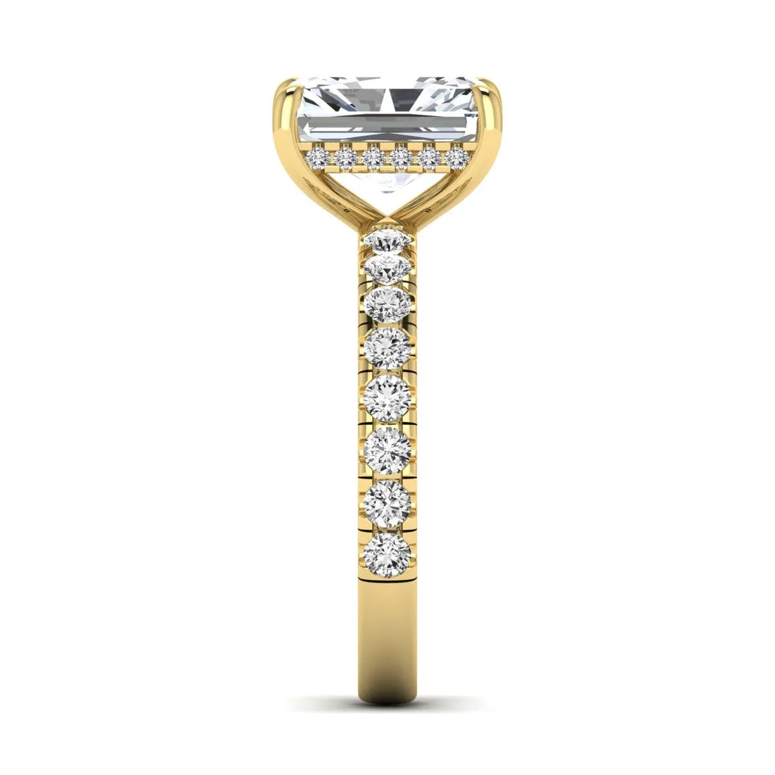 OctaPearl 3.5 ct Radiant Hidden Halo Lab Grown Diamond Engagement Ring