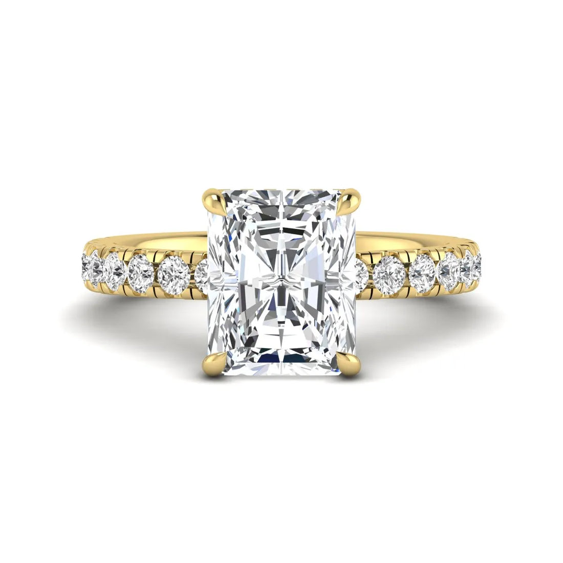 OctaPearl 3.5 ct Radiant Hidden Halo Lab Grown Diamond Engagement Ring