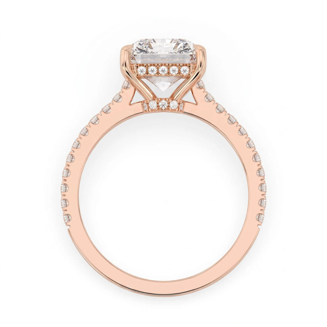 OctaPearl 3.5 ct Radiant Hidden Halo Pavé Lab Grown Diamond Engagement Ring
