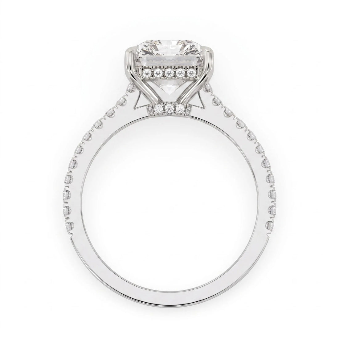 OctaPearl 3.5 ct Radiant Hidden Halo Pavé Lab Grown Diamond Engagement Ring