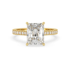 OctaPearl 3.5 ct Radiant Hidden Halo Pavé Lab Grown Diamond Engagement Ring