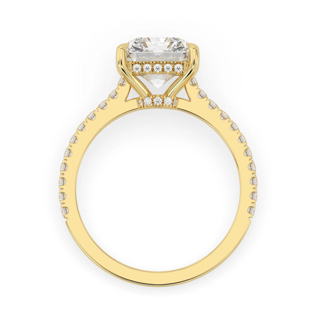 OctaPearl 3.5 ct Radiant Hidden Halo Pavé Lab Grown Diamond Engagement Ring