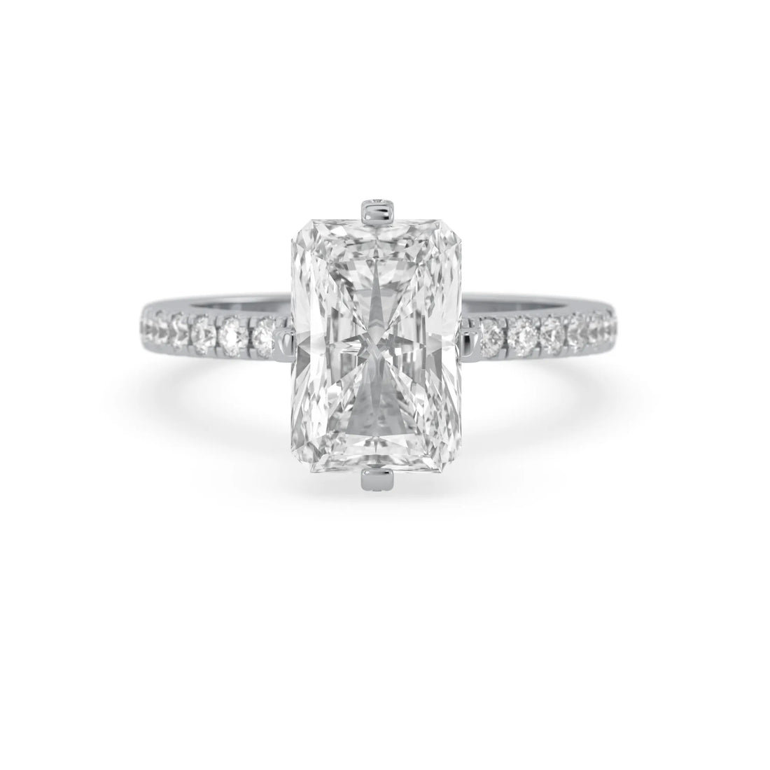 OctaPearl Radiant Cut Lab Grown Diamond Hidden Halo Pavé Engagement Ring