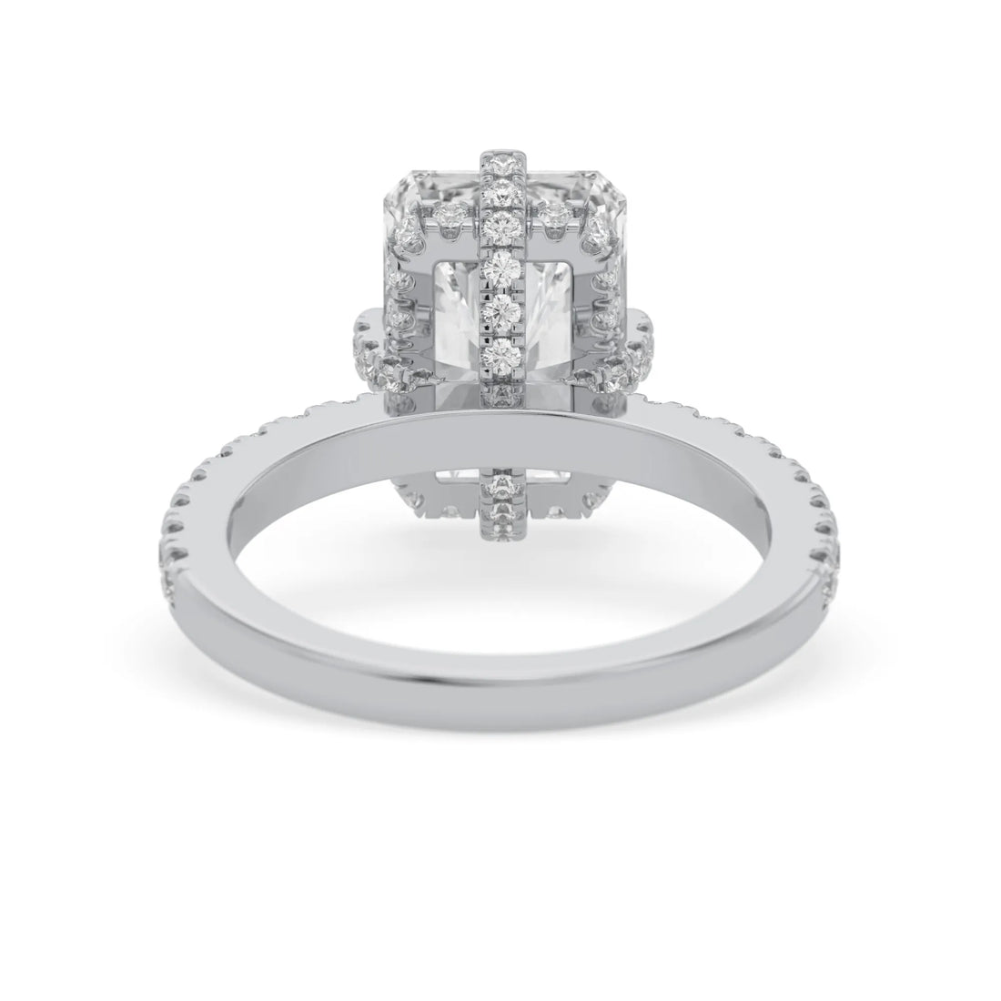 OctaPearl Radiant Cut Lab Grown Diamond Hidden Halo Pavé Engagement Ring