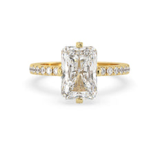 OctaPearl Radiant Cut Lab Grown Diamond Hidden Halo Pavé Engagement Ring