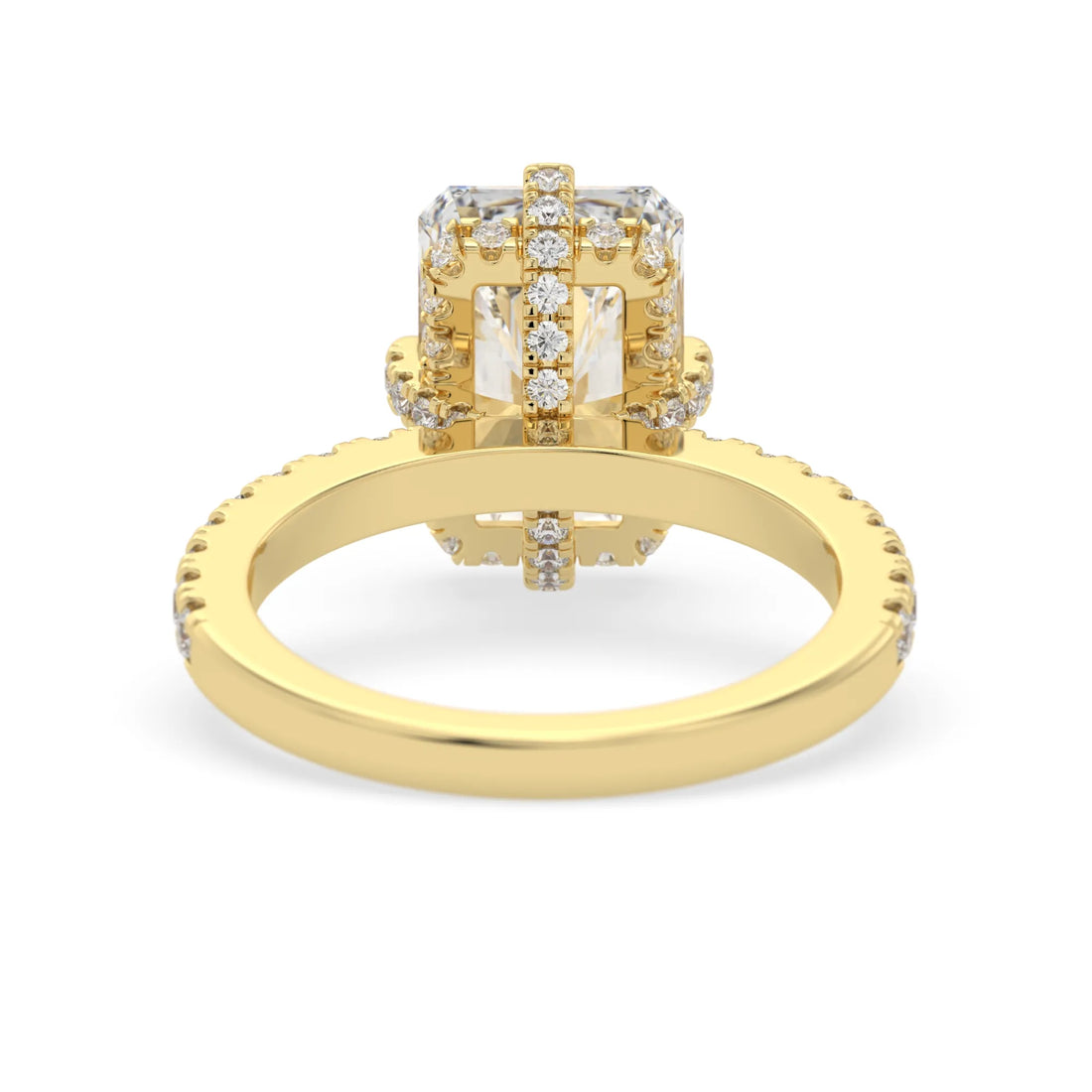 OctaPearl Radiant Cut Lab Grown Diamond Hidden Halo Pavé Engagement Ring