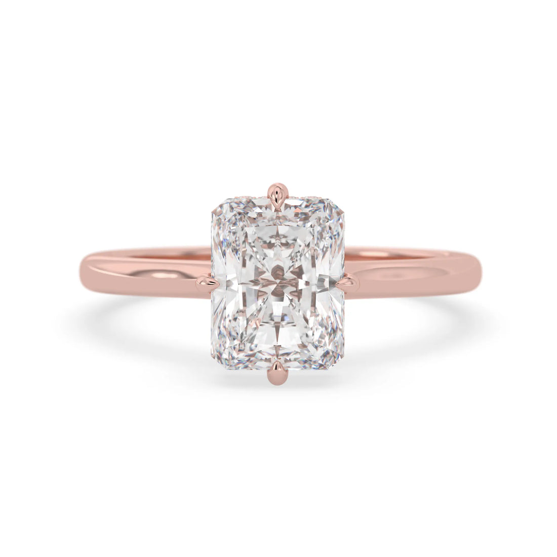 OctaPearl 2.5 ct Radiant Lab Grown Diamond Hidden Halo Engagement Ring