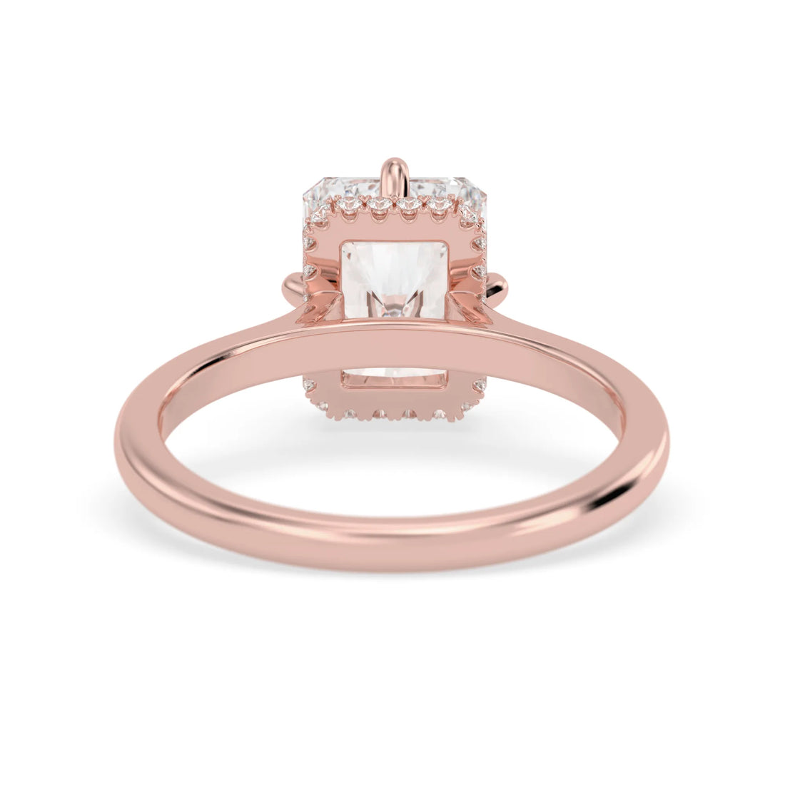 OctaPearl 2.5 ct Radiant Lab Grown Diamond Hidden Halo Engagement Ring
