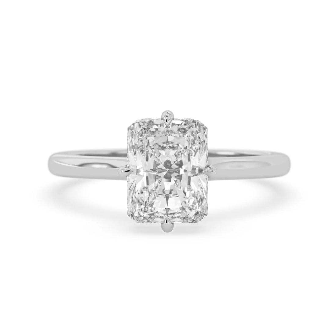 OctaPearl 2.5 ct Radiant Lab Grown Diamond Hidden Halo Engagement Ring