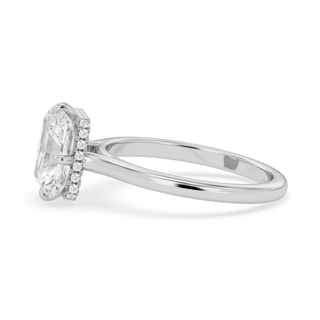 OctaPearl 2.5 ct Radiant Lab Grown Diamond Hidden Halo Engagement Ring