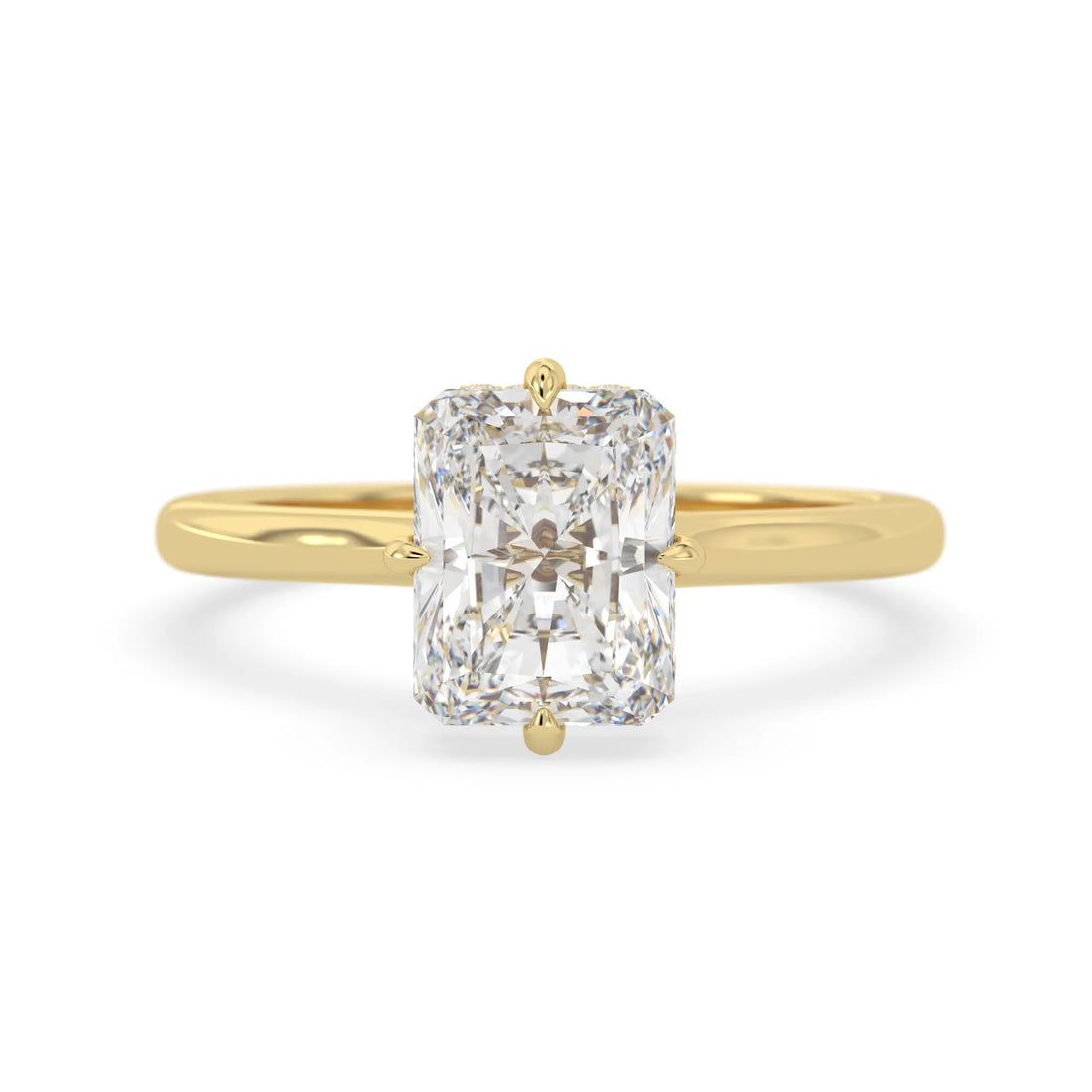 OctaPearl 2.5 ct Radiant Lab Grown Diamond Hidden Halo Engagement Ring