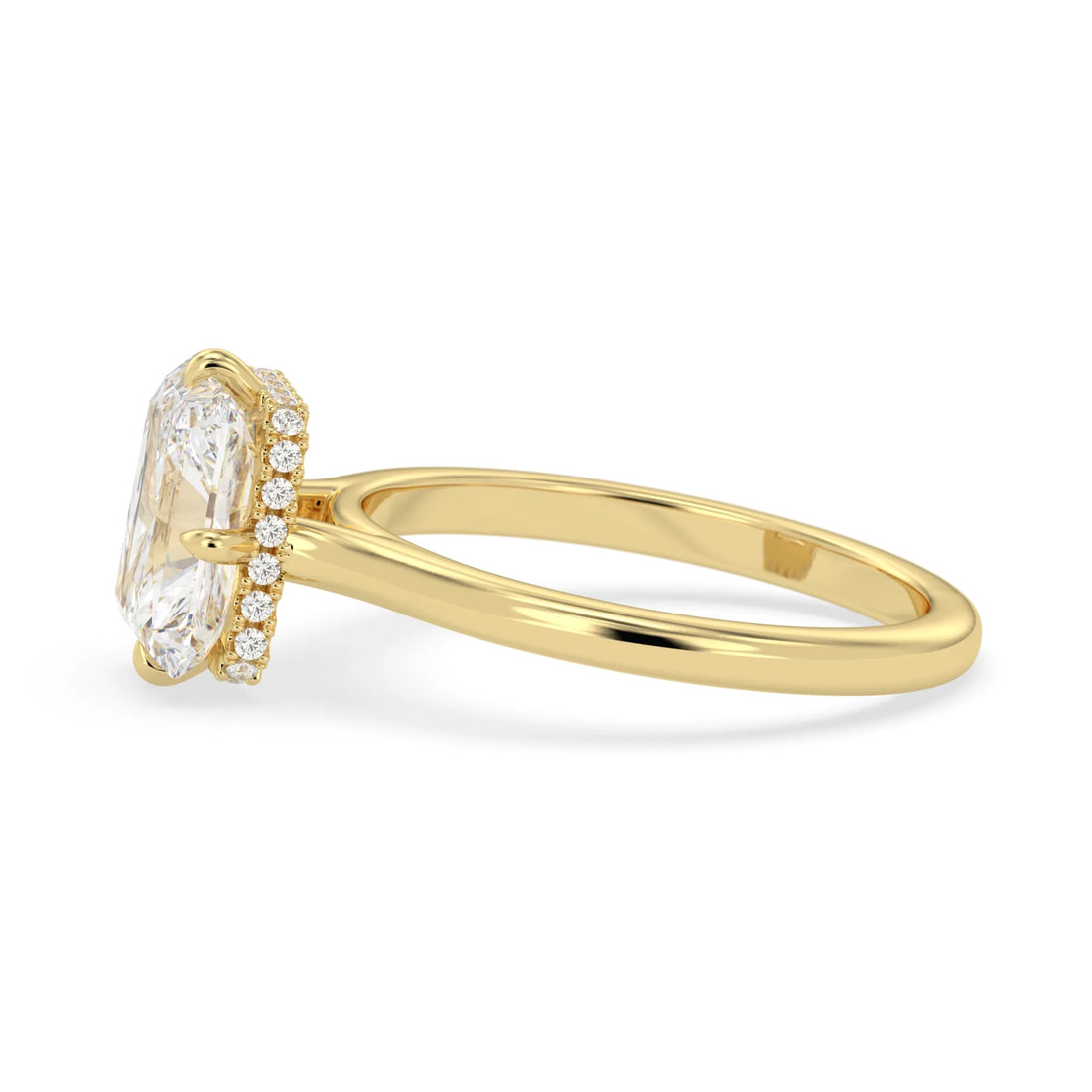 OctaPearl 2.5 ct Radiant Lab Grown Diamond Hidden Halo Engagement Ring