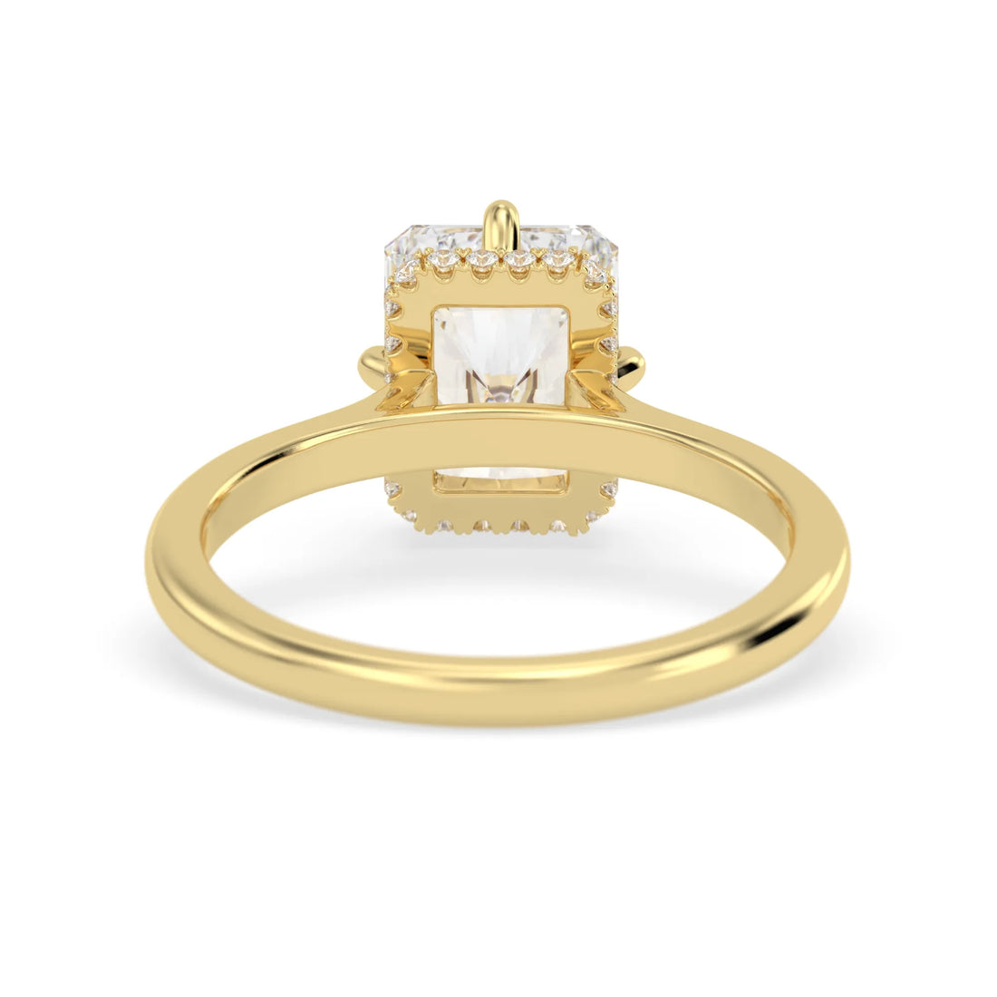 OctaPearl 2.5 ct Radiant Lab Grown Diamond Hidden Halo Engagement Ring