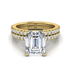 OctaPearl 2.5 ct Radiant Lab Grown Diamond Double Pavé Bridal Ring Set