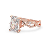 OctaPearl 3.50 ct Radiant Nature Inspire Lab Grown Diamond Three Stone Engagement Ring