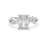 OctaPearl 3.50 ct Radiant Nature Inspire Lab Grown Diamond Three Stone Engagement Ring