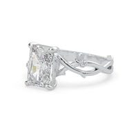 OctaPearl 3.50 ct Radiant Nature Inspire Lab Grown Diamond Three Stone Engagement Ring