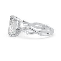 OctaPearl 3.50 ct Radiant Nature Inspire Lab Grown Diamond Three Stone Engagement Ring