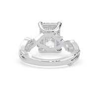 OctaPearl 3.50 ct Radiant Nature Inspire Lab Grown Diamond Three Stone Engagement Ring