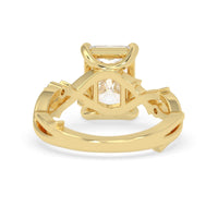 OctaPearl 3.50 ct Radiant Nature Inspire Lab Grown Diamond Three Stone Engagement Ring