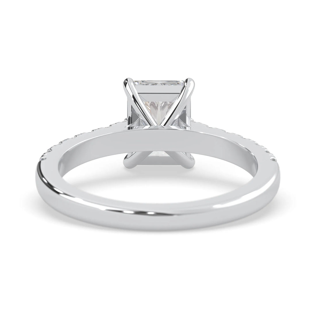 OctaPearl Radiant prong Set Lab Grown Diamond Pavé Engagement Ring