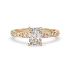 OctaPearl Radiant prong Set Lab Grown Diamond Pavé Engagement Ring