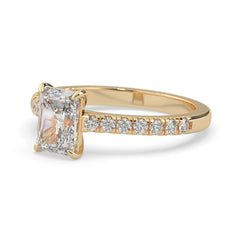 OctaPearl Radiant prong Set Lab Grown Diamond Pavé Engagement Ring - alternate view