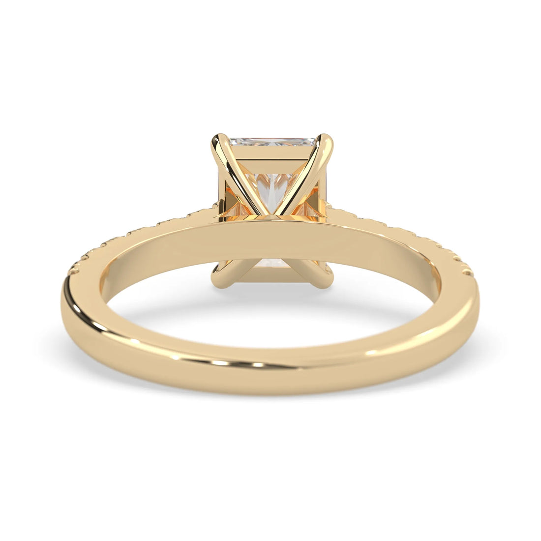 OctaPearl Radiant prong Set Lab Grown Diamond Pavé Engagement Ring