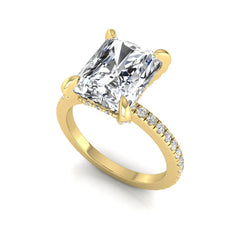 OctaPearl 2.5 ct Radiant Solitaire Lab Grown Diamond Hidden Halo Engagement Ring - alternate view