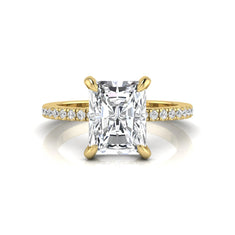 OctaPearl 2.5 ct Radiant Solitaire Lab Grown Diamond Hidden Halo Engagement Ring