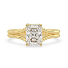 OctaPearl 2 ct Radiant Lab Grown Diamond Solitaire Split Shank Engagement Ring