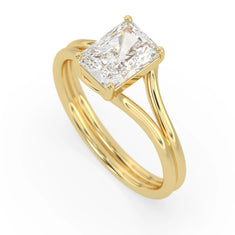 OctaPearl 2 ct Radiant Lab Grown Diamond Solitaire Split Shank Engagement Ring - alternate view