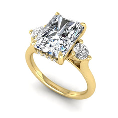 OctaPearl 3.5 ct Radiant Three Stone Lab Grown Diamond Engagement Ring - alternate view