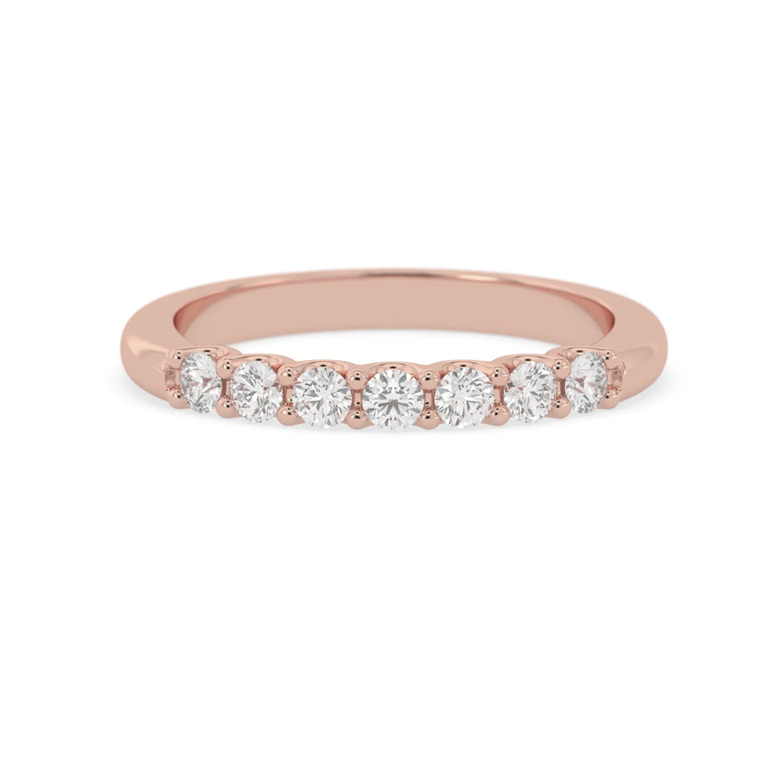OctaPearl Classic Seven Stone Lab Grown Diamond Half Eternity Wedding Band