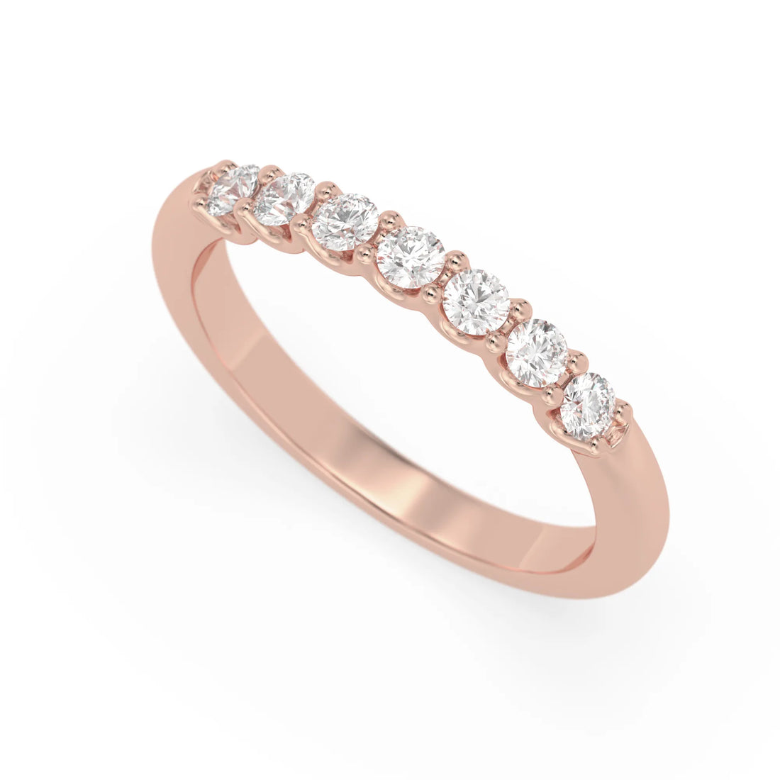OctaPearl Classic Seven Stone Lab Grown Diamond Half Eternity Wedding Band