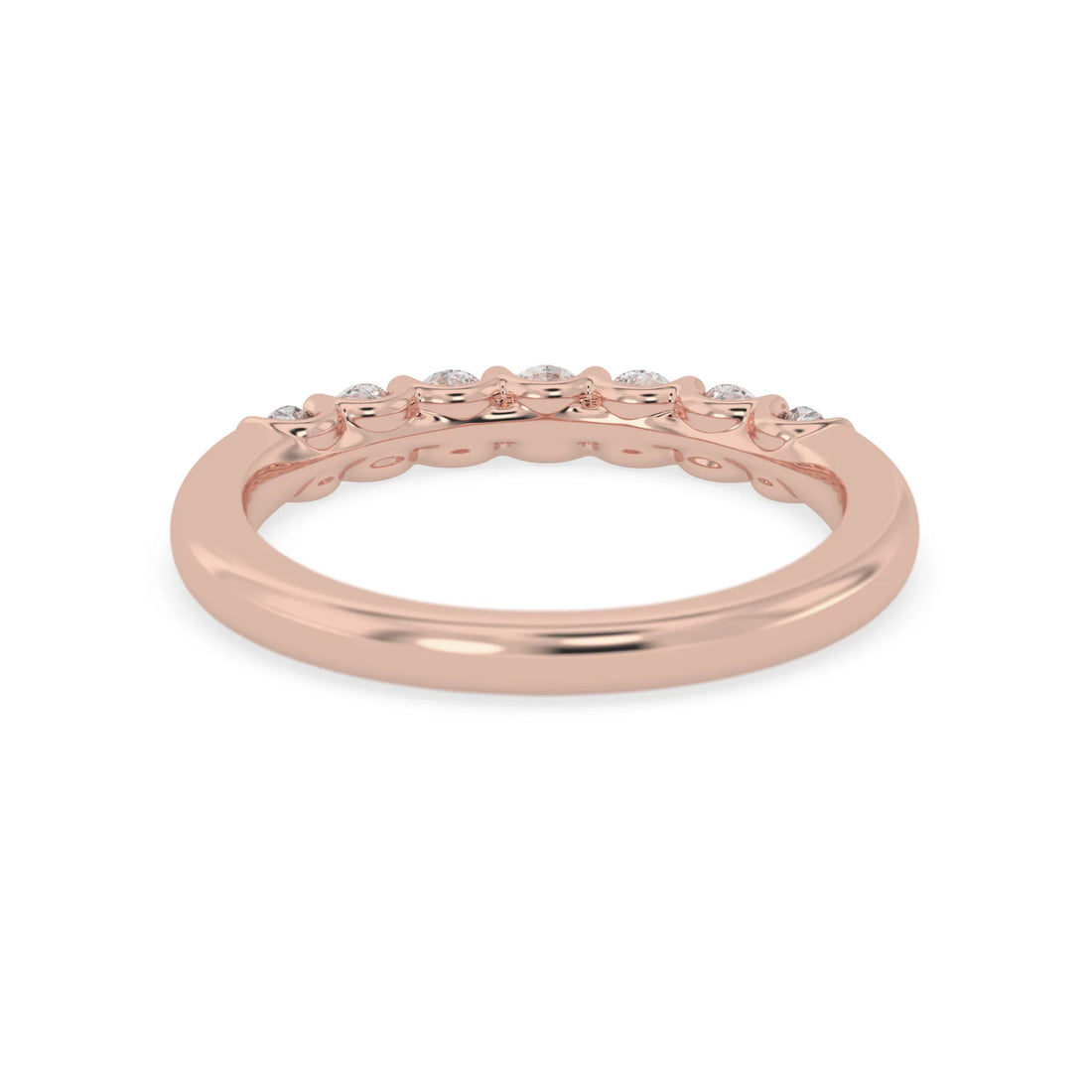 OctaPearl Classic Seven Stone Lab Grown Diamond Half Eternity Wedding Band